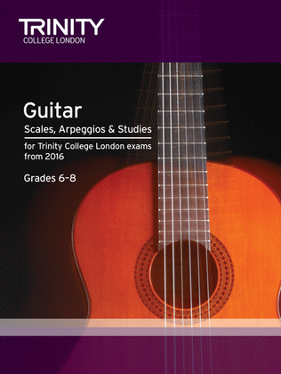 Book cover for Guitar & Plectrum Guitar Scales, Arpeggios & Studies Grade 6-8 from 2016