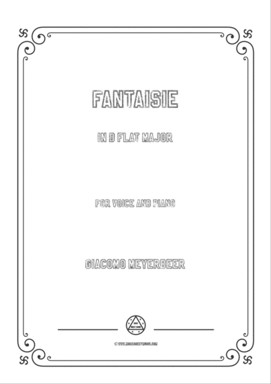 Meyerbeer-Fantaisie in D flat Major,for Voice and Piano Voice Solo scores gallery preview page 1
