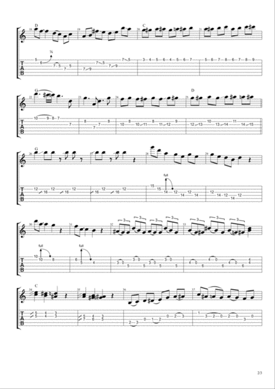 Country blues in G up tempo guitar solo Electric Guitar scores gallery preview page 2