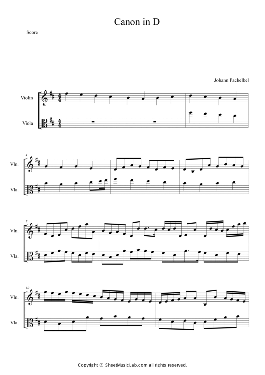 Canon in D (Hard Version) String Duet scores gallery preview page 1