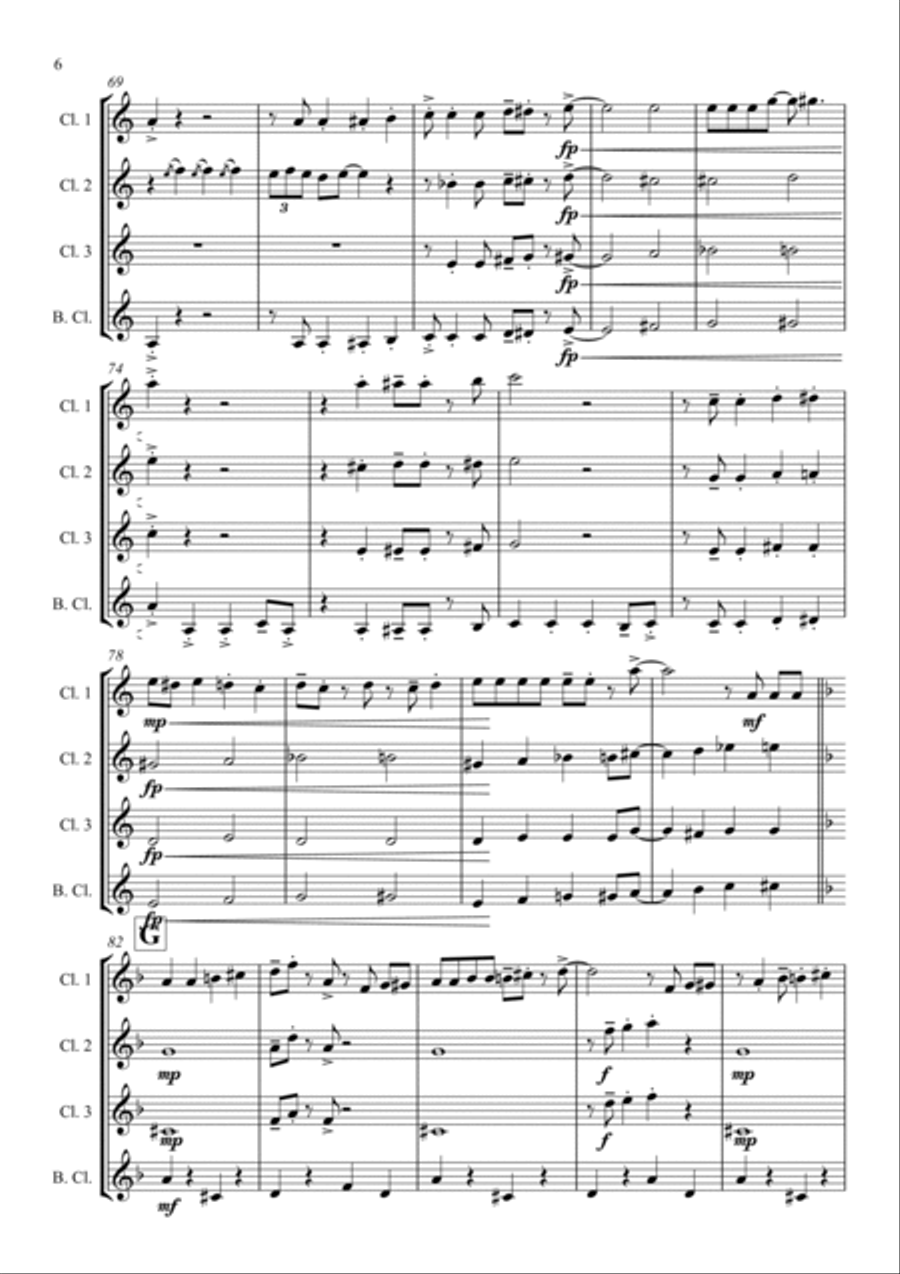 Friend Like Me Clarinet Quartet scores gallery preview page 6