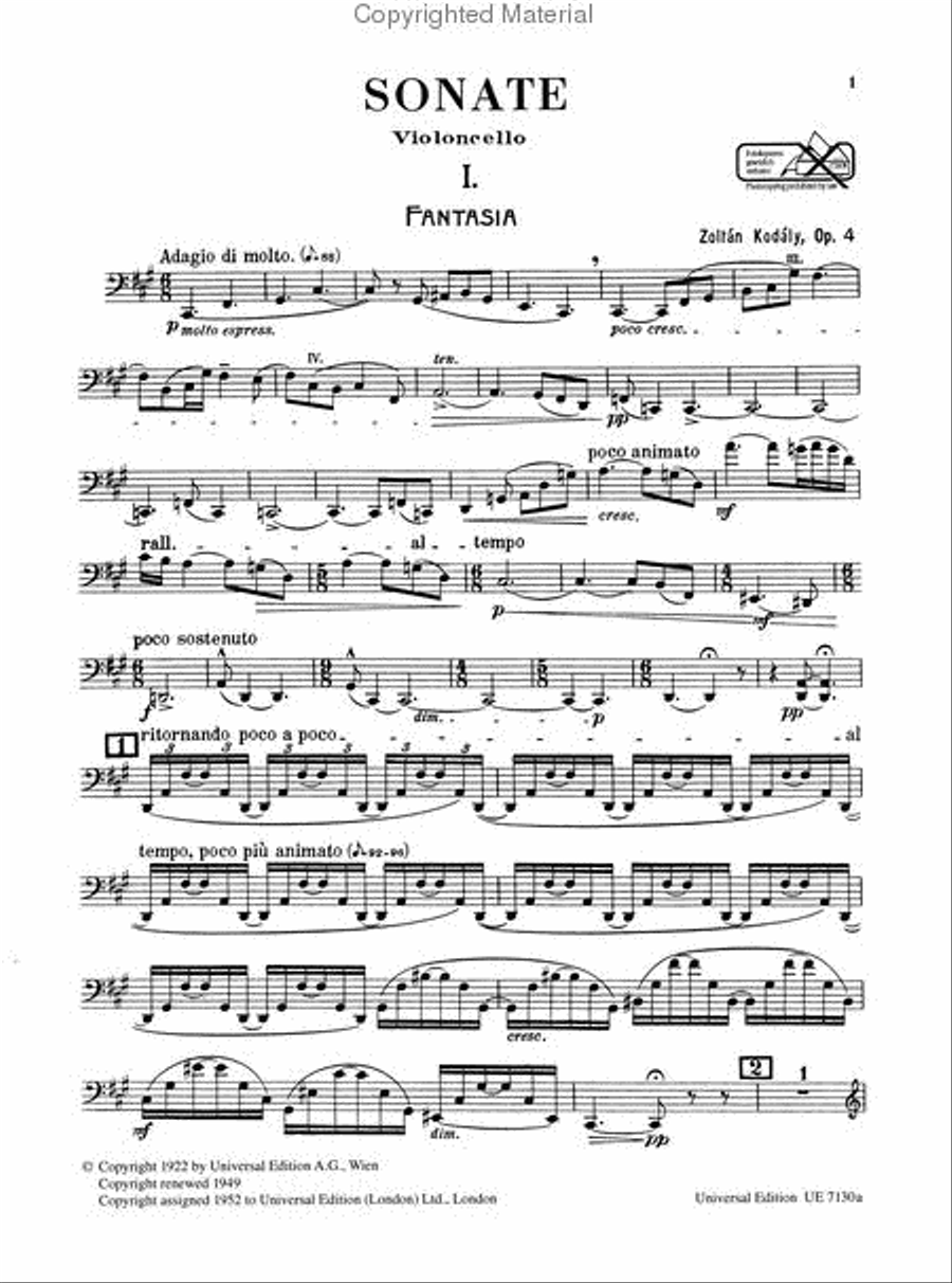 Cello Sonata, Op. 4 Chamber Music scores gallery preview page 4