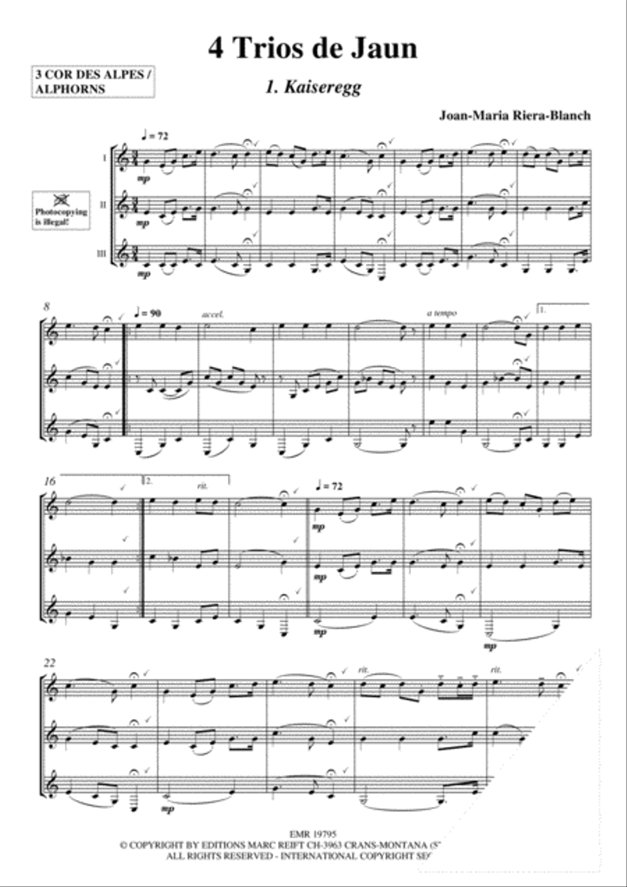 4 Trios de Jaun Alphorn scores gallery preview page 3