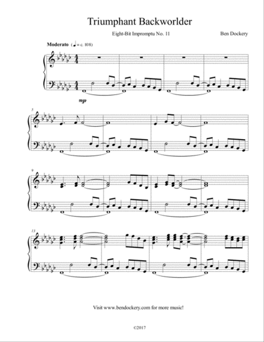 Triumphant Backworlder Piano Solo scores gallery preview page 1