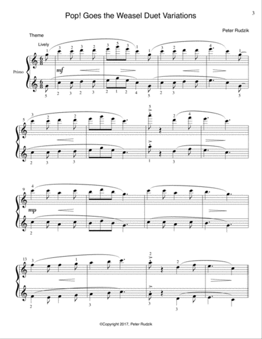 Pop! Goes the Weasel Duet Variations Piano Method scores gallery preview page 3