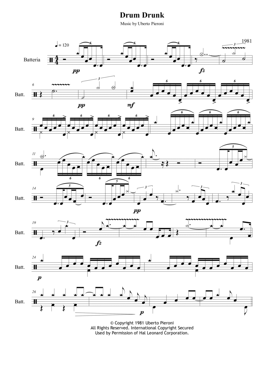 Drum Drunk Drum Set scores gallery preview page 1