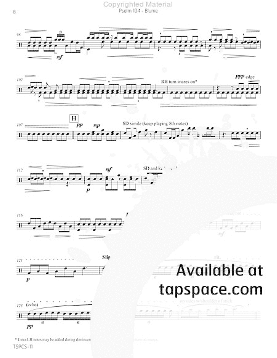 Psalm 104 Snare Drum scores gallery preview page 9
