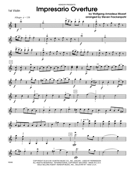 Impresario Overture - Violin 1