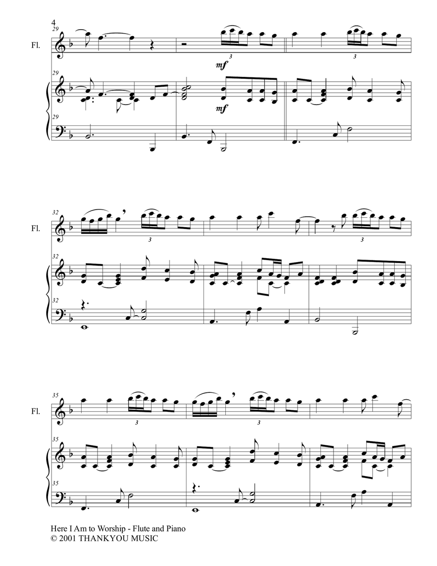 Here I Am To Worship Here I Am To Worship Flute Solo scores gallery preview page 4