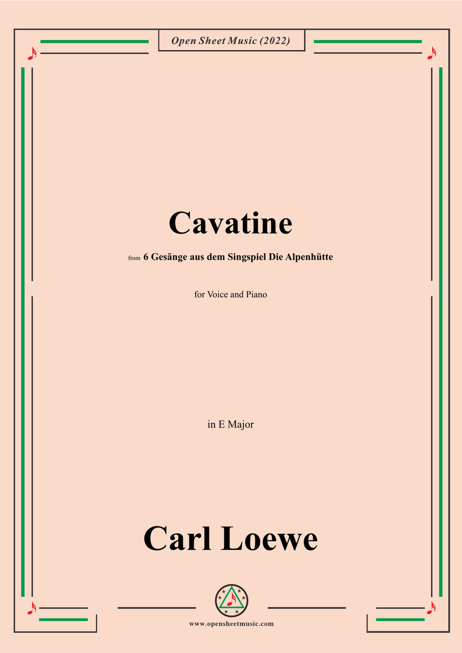 Loewe-Cavatine,in E Major,for Voice and Piano