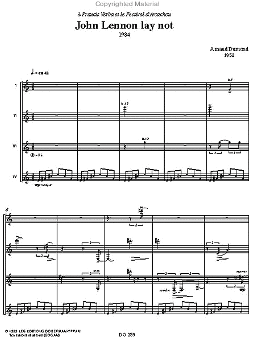 John Lennon Lay not John Lennon Lay not Guitar Ensemble scores gallery preview page 2