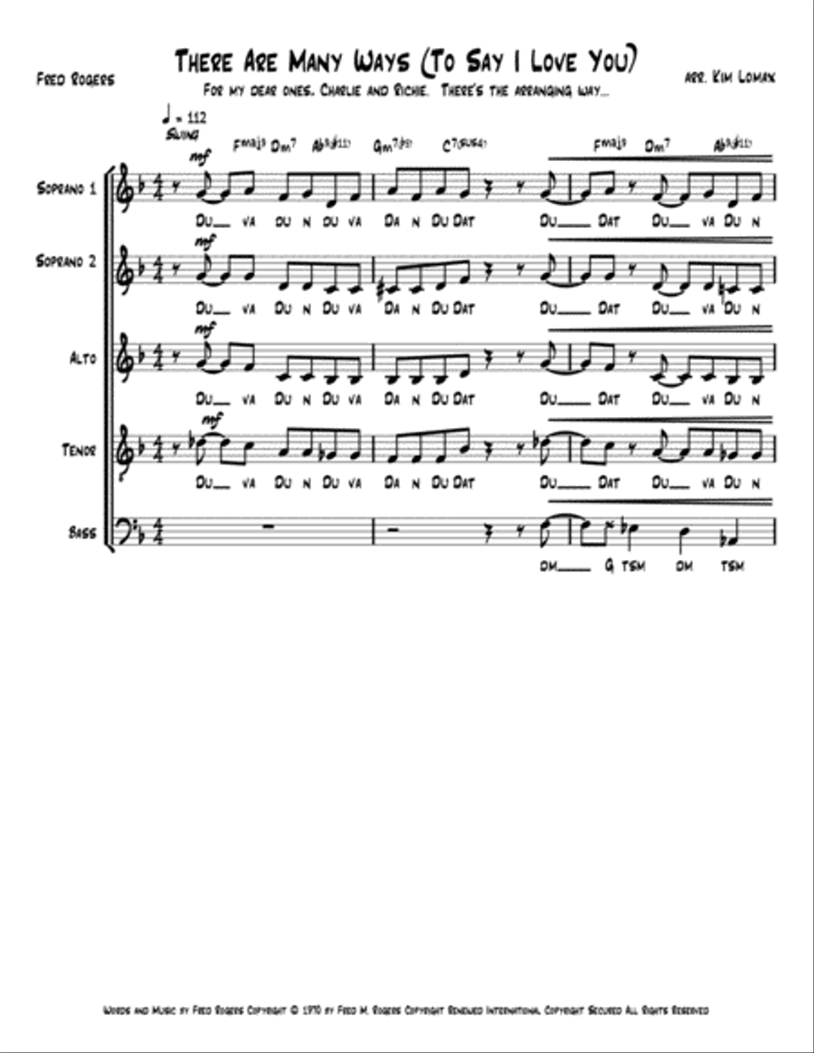 There Are Many Ways (to Say I Love You) Divisi scores gallery preview page 1