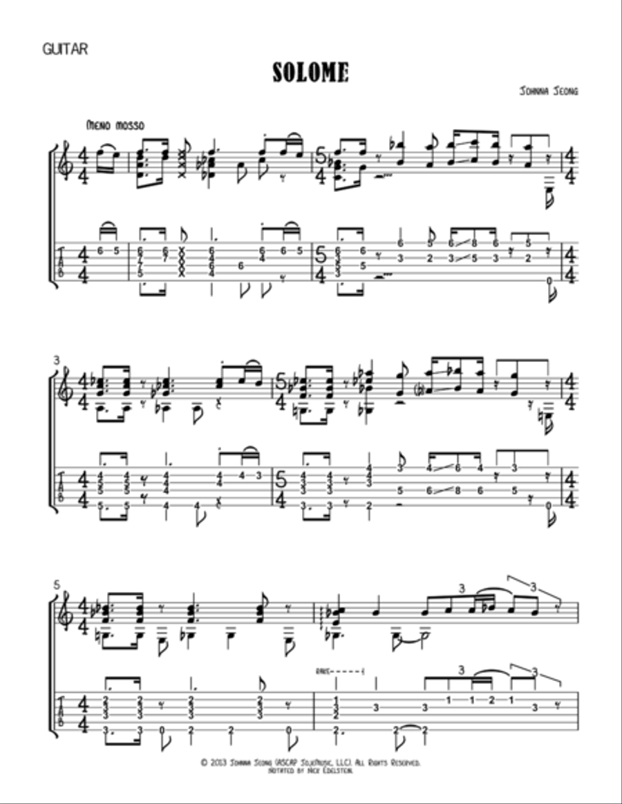 SoloMe (with tab) Guitar Tablature scores gallery preview page 1