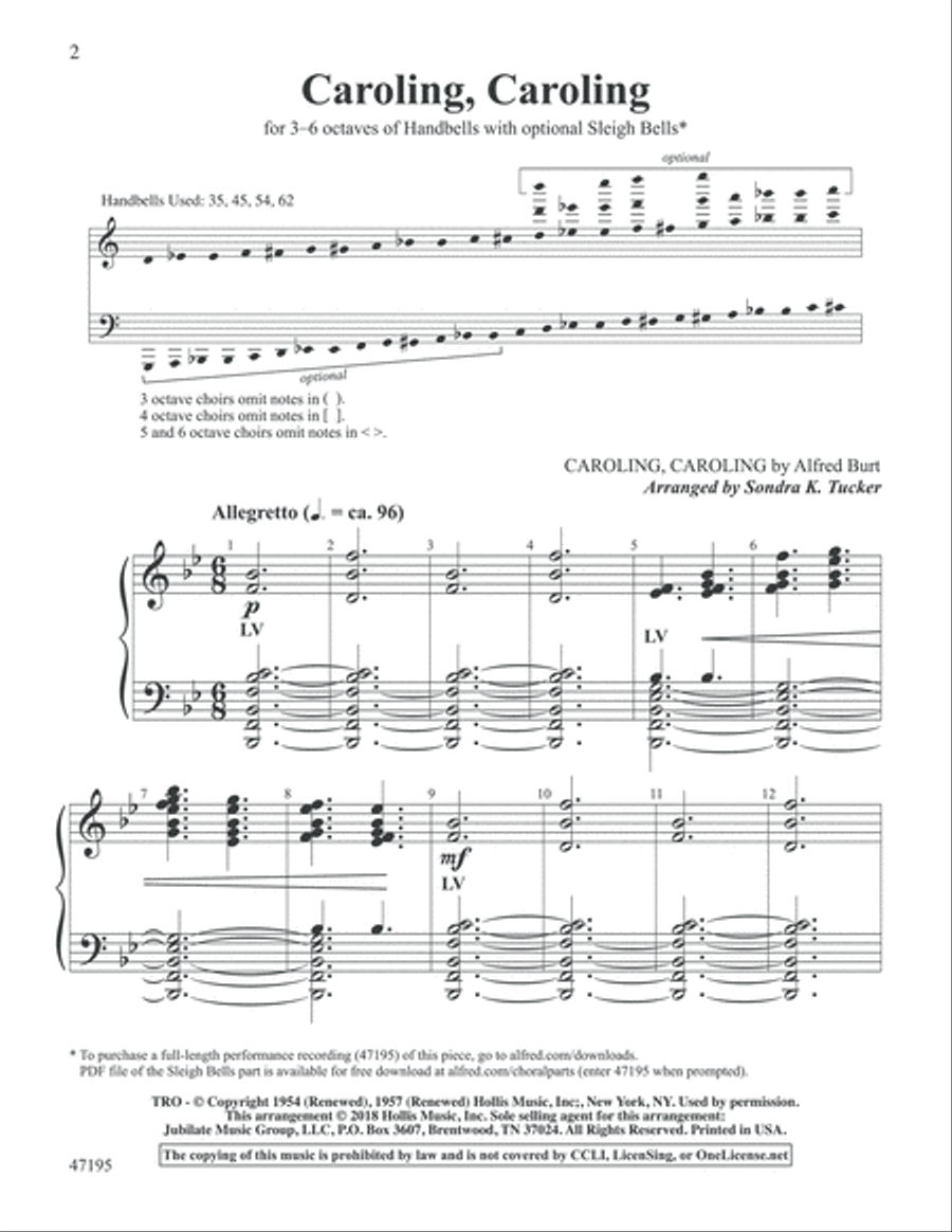 Caroling, Caroling Handbell Choir scores gallery preview page 2