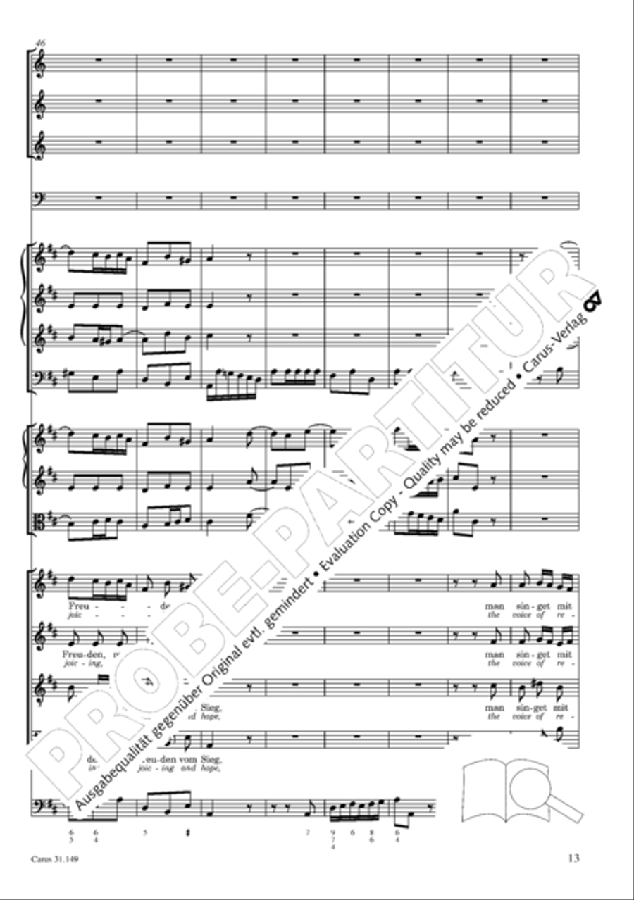 The voice of rejoicing and hope (Man singet mit Freuden vom Sieg) 4-Part scores gallery preview page 14