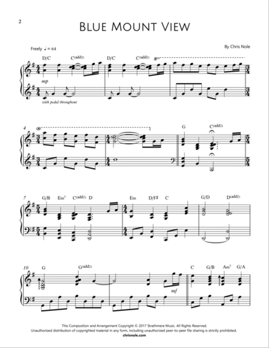 Blue Mount View Blue Mount View Piano Solo scores gallery preview page 2
