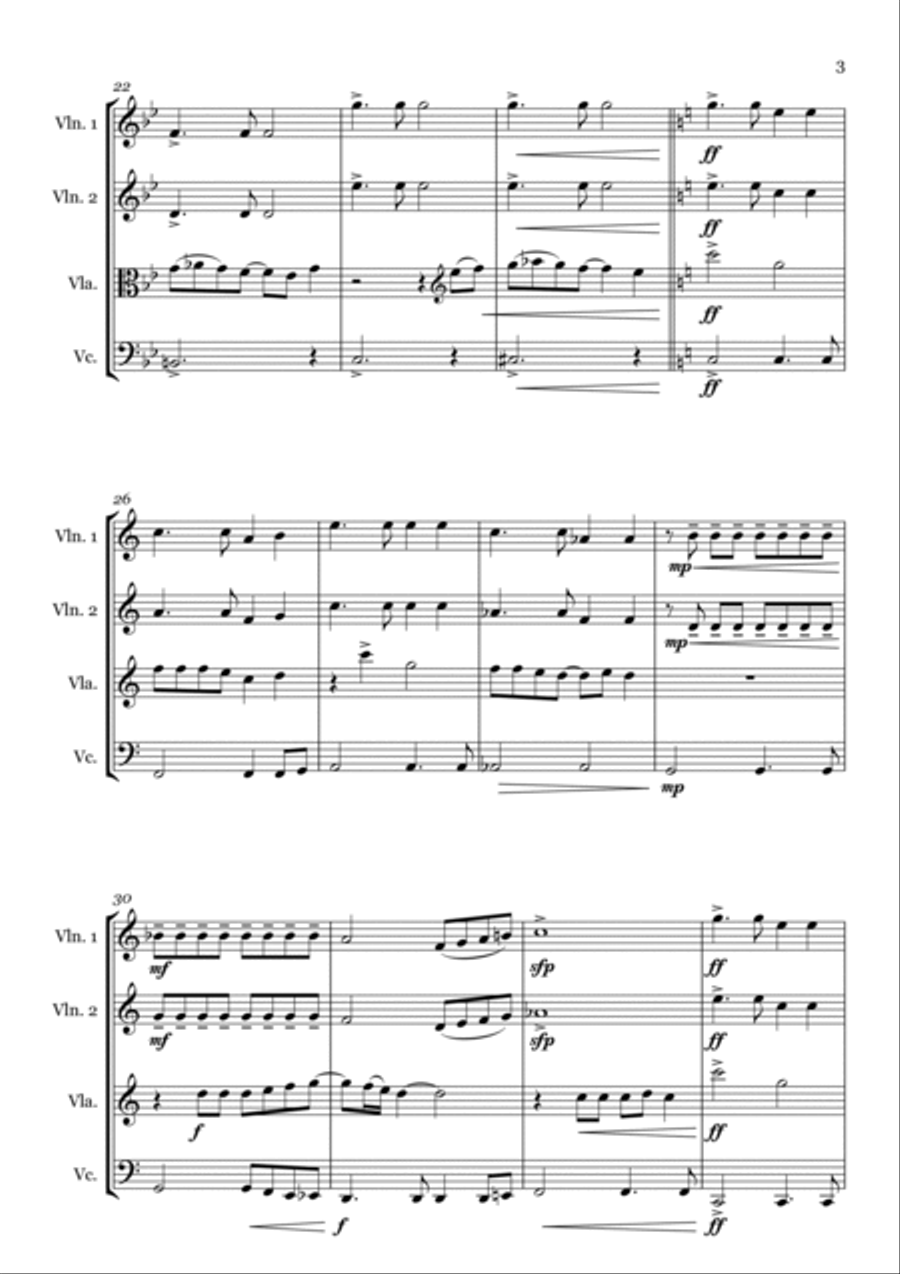 Life On Mars String Quartet scores gallery preview page 5