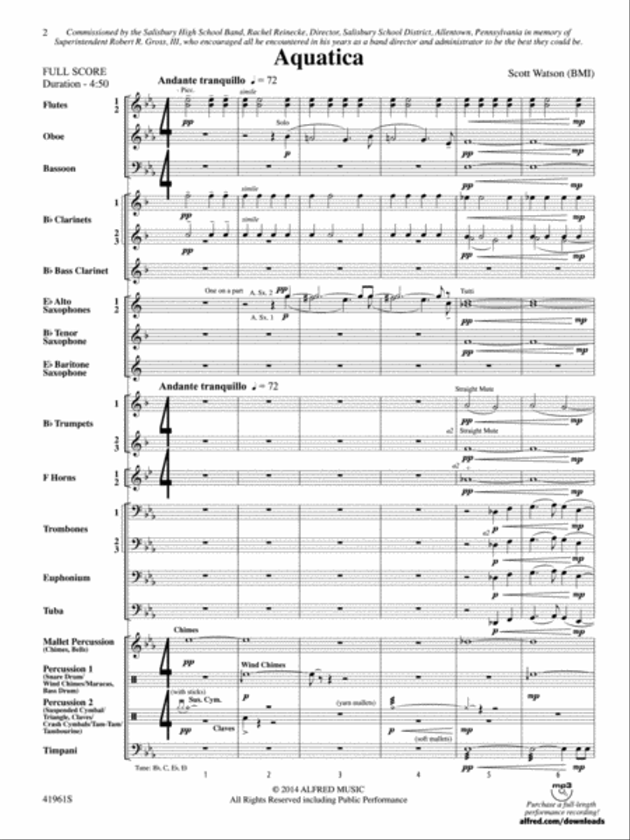 Aquatica: Score Concert Band scores gallery preview page 2