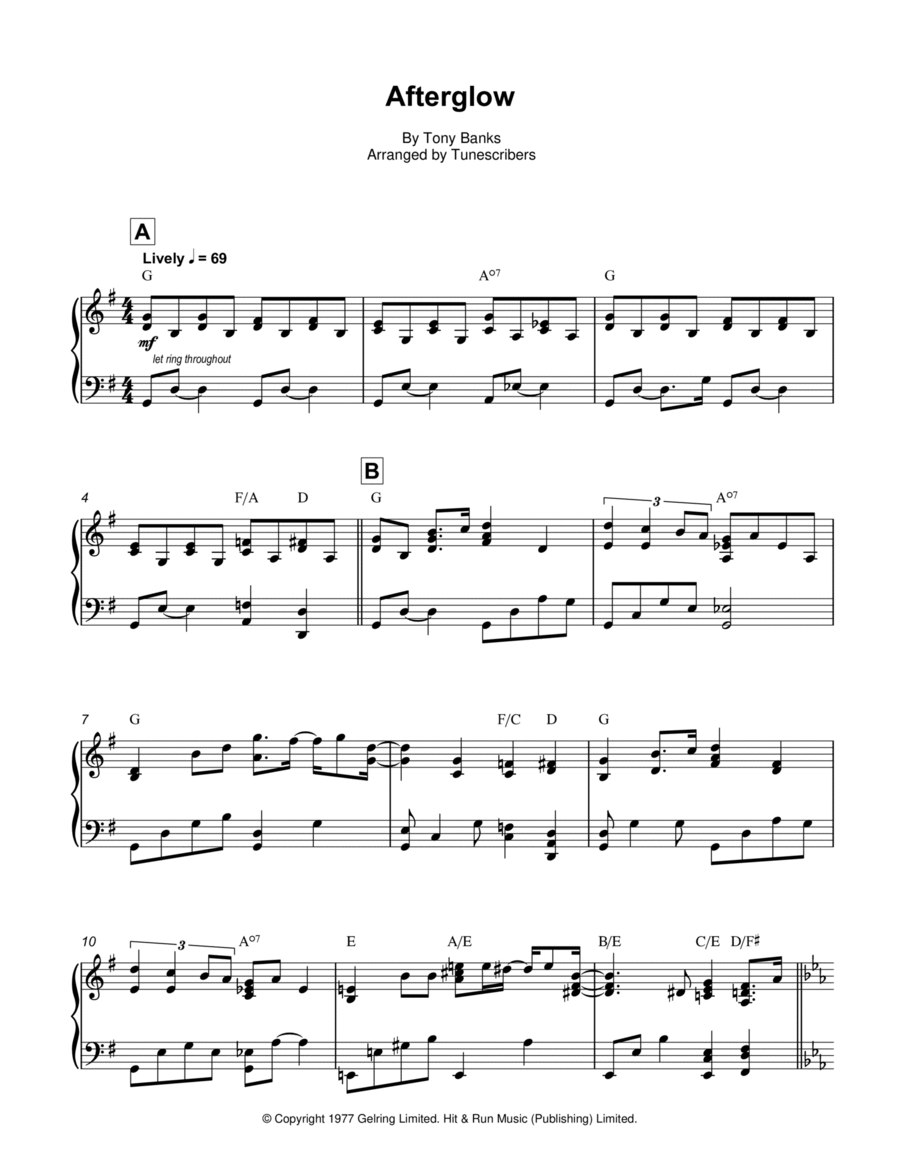 Afterglow Piano Solo scores gallery preview page 1