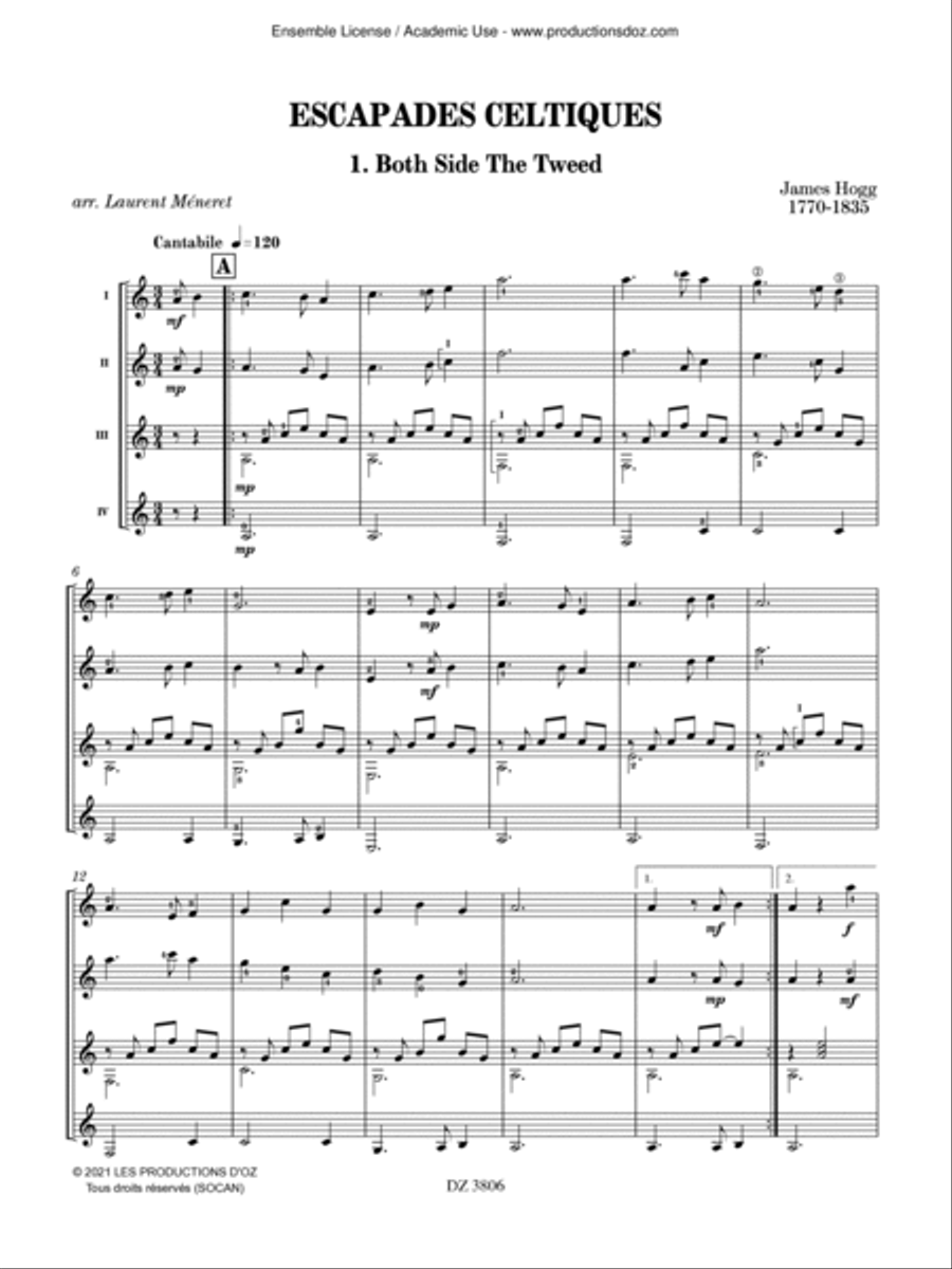 Escapades celtiques Guitar Ensemble scores gallery preview page 2
