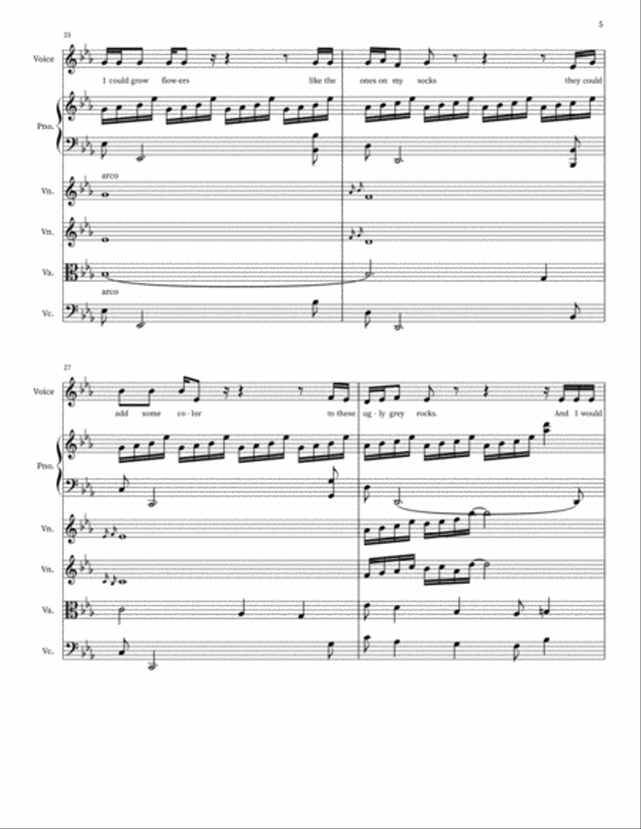 Pisces: If I Could Grow Flowers Chamber Orchestra scores gallery preview page 5