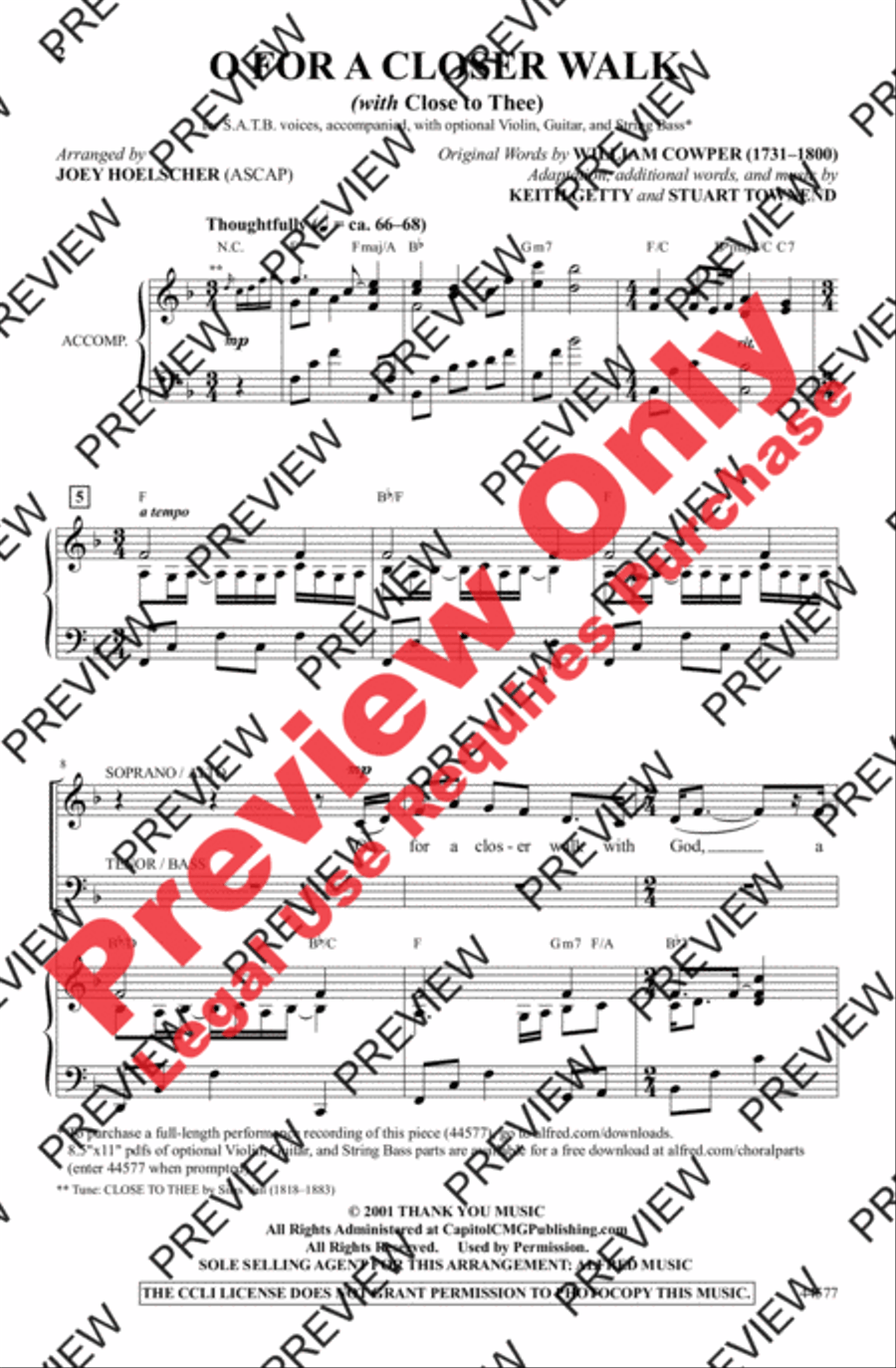 O, For a Closer Walk 4-Part scores gallery preview page 2