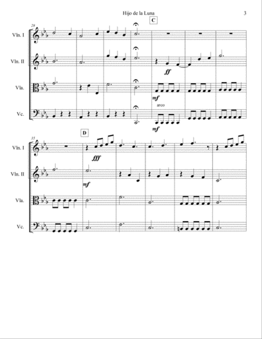 Hijo De La Luna String Trio scores gallery preview page 3