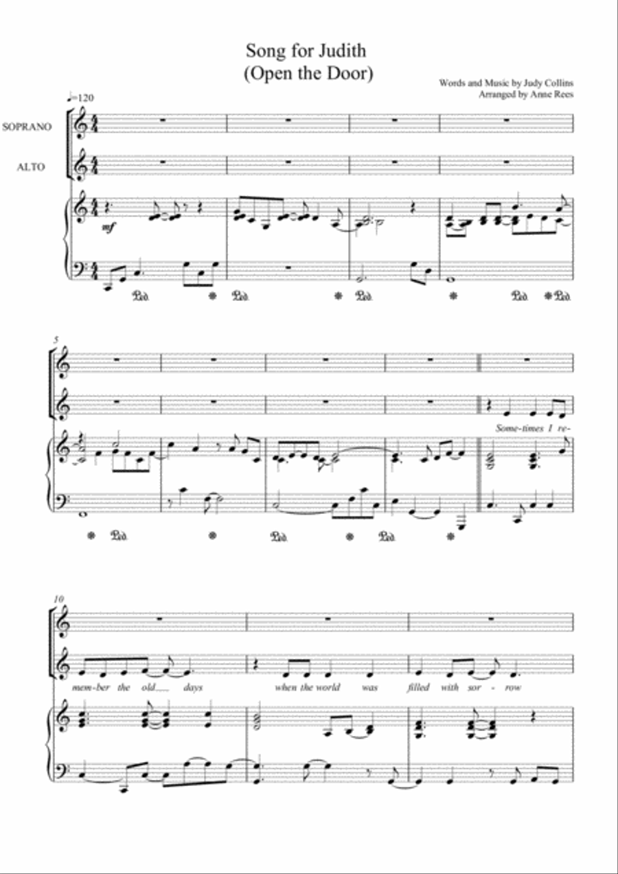 Song For Judith (open The Door) SA scores gallery preview page 2