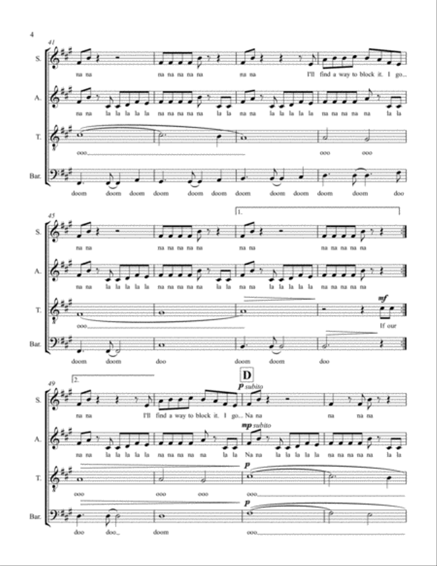 La La La La La La 4-Part scores gallery preview page 4