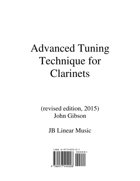 Clarinet - Advanced Intonation Technique