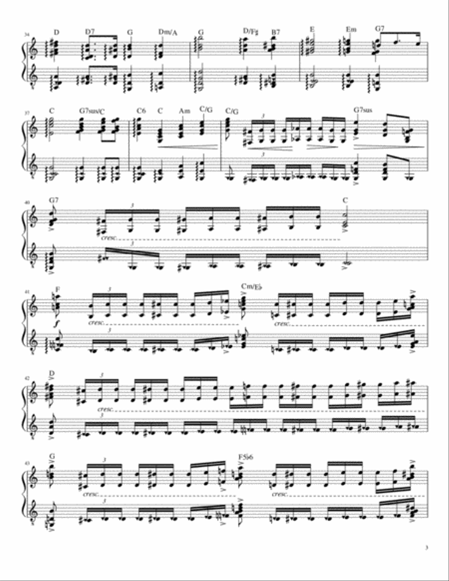 Chopin - Nocturne in C Minor (Op. 48, No. 1) - Arr. for G-clef piano/harp (GCP/GCH) including lead s Harp scores gallery preview page 3