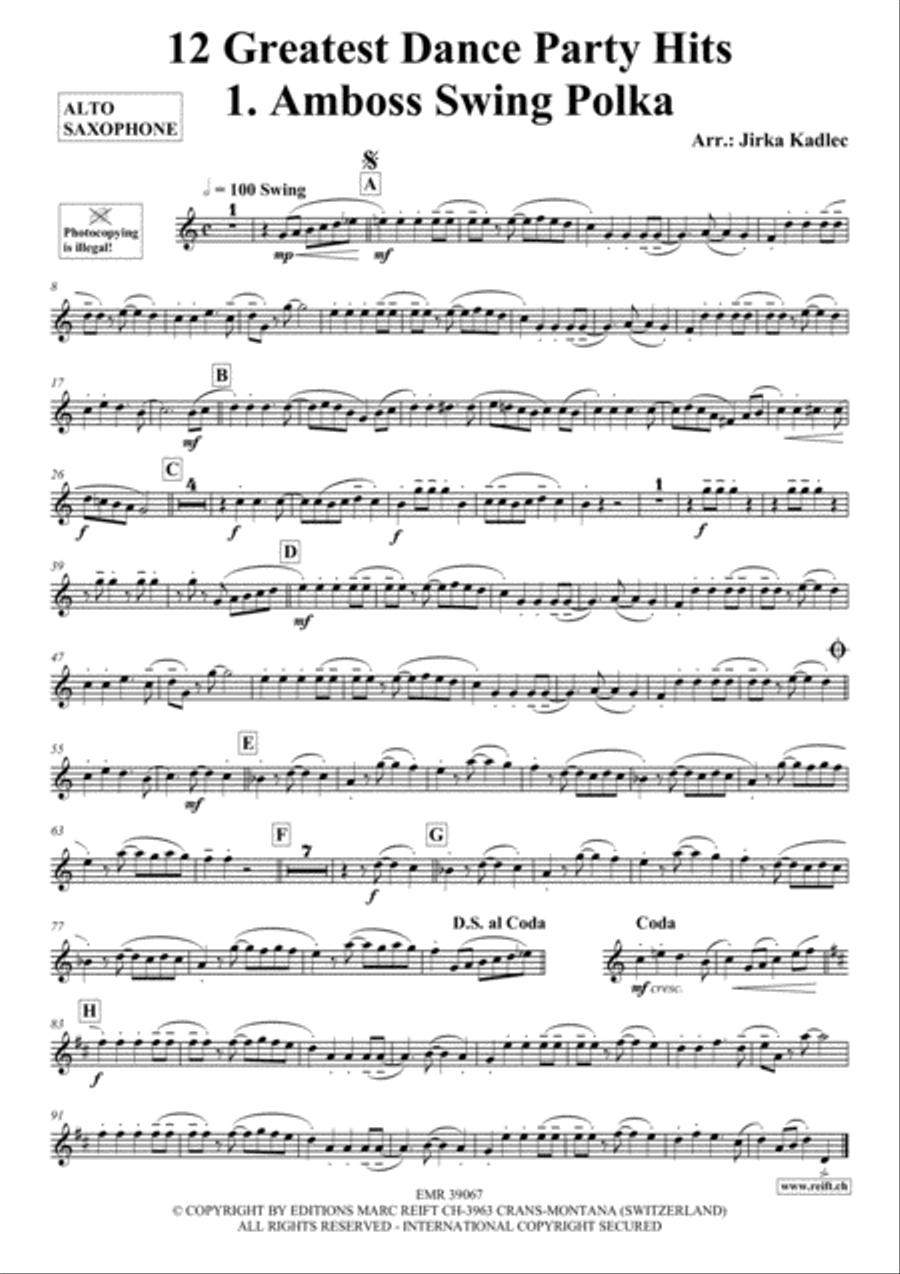 12 Greatest Dance Party Hits Alto Saxophone scores gallery preview page 2
