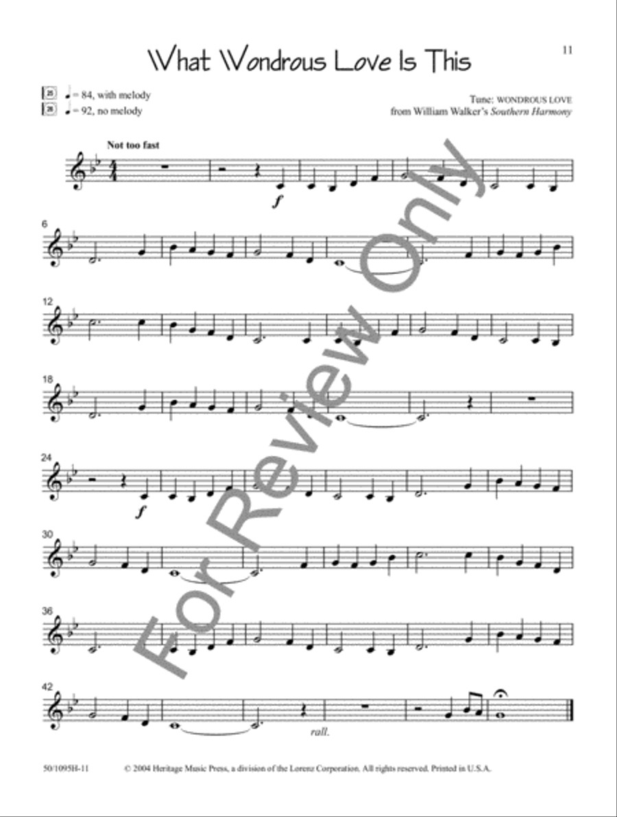 Sacred Solos for the Young Musician: Clarinet/Bass Clarinet Bass Clarinet scores gallery preview page 4