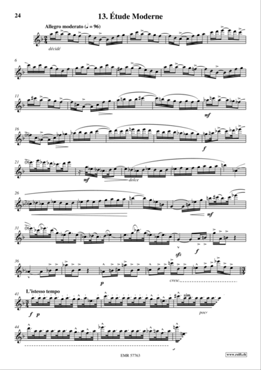 36 Etudes Transcendantes Flute Solo scores gallery preview page 15