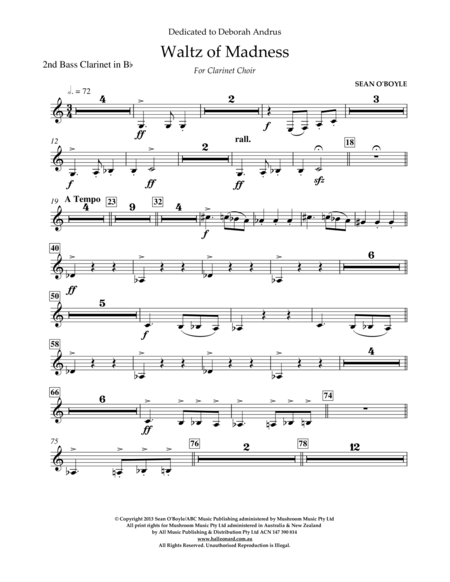 Waltz Of Madness - Bb Bass Clarinet 2