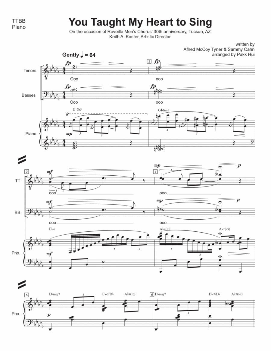 You Taught My Heart To Sing TTBB scores gallery preview page 1
