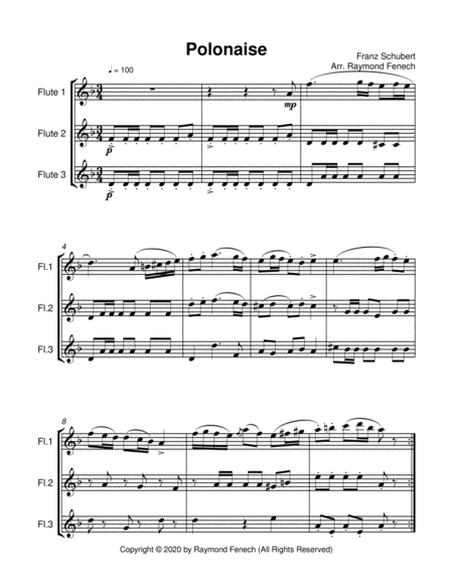 Polonaise - F. Schubert - For 3 Flutes - Intermediate image number null