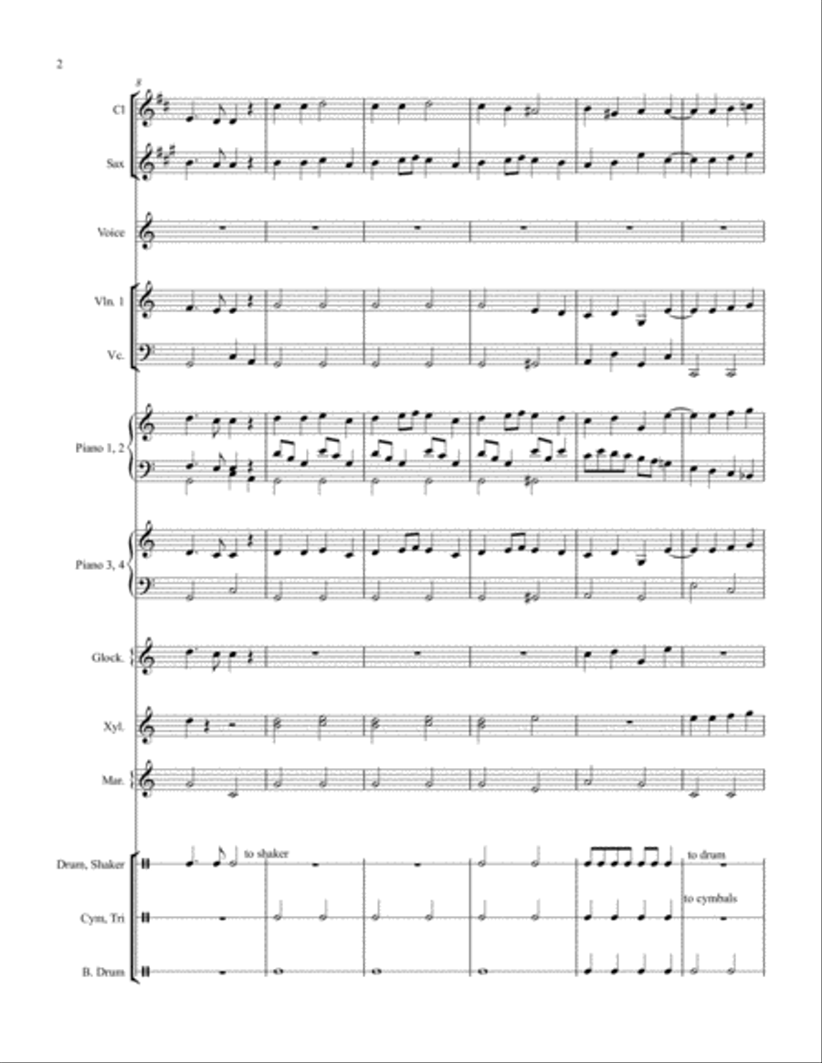 Beethoven: Ode to Joy from Symphony #9 Unison Choir scores gallery preview page 3