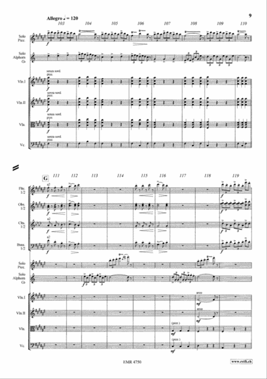 Capriccio Sur Deux Chants Populaires Orchestra scores gallery preview page 9