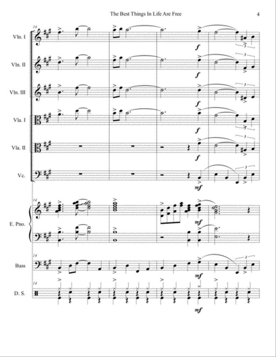 The Best Things In Life Are Free Set of Parts scores gallery preview page 4