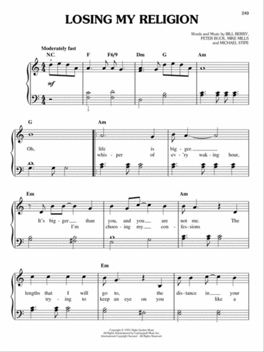 Selections from MTV's 100 Greatest Pop Songs Easy Piano scores gallery preview page 8