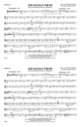 Book cover for The Batman Theme (from Batman): 1st F Horn