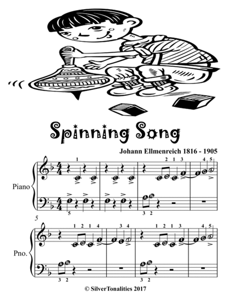 Spinning Song Beginner Piano Sheet Music