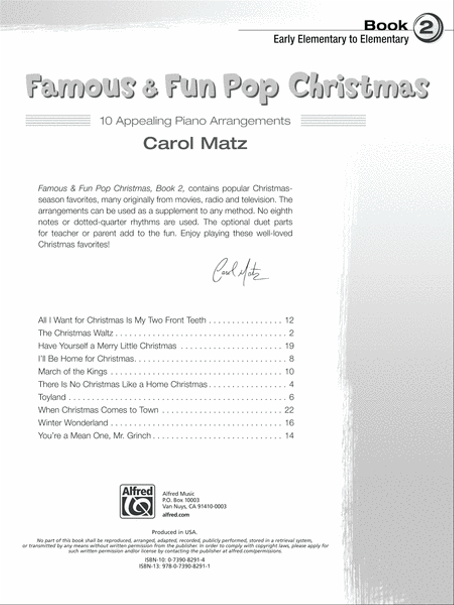 Famous & Fun Pop Christmas, Book 2 Piano Method scores gallery preview page 2
