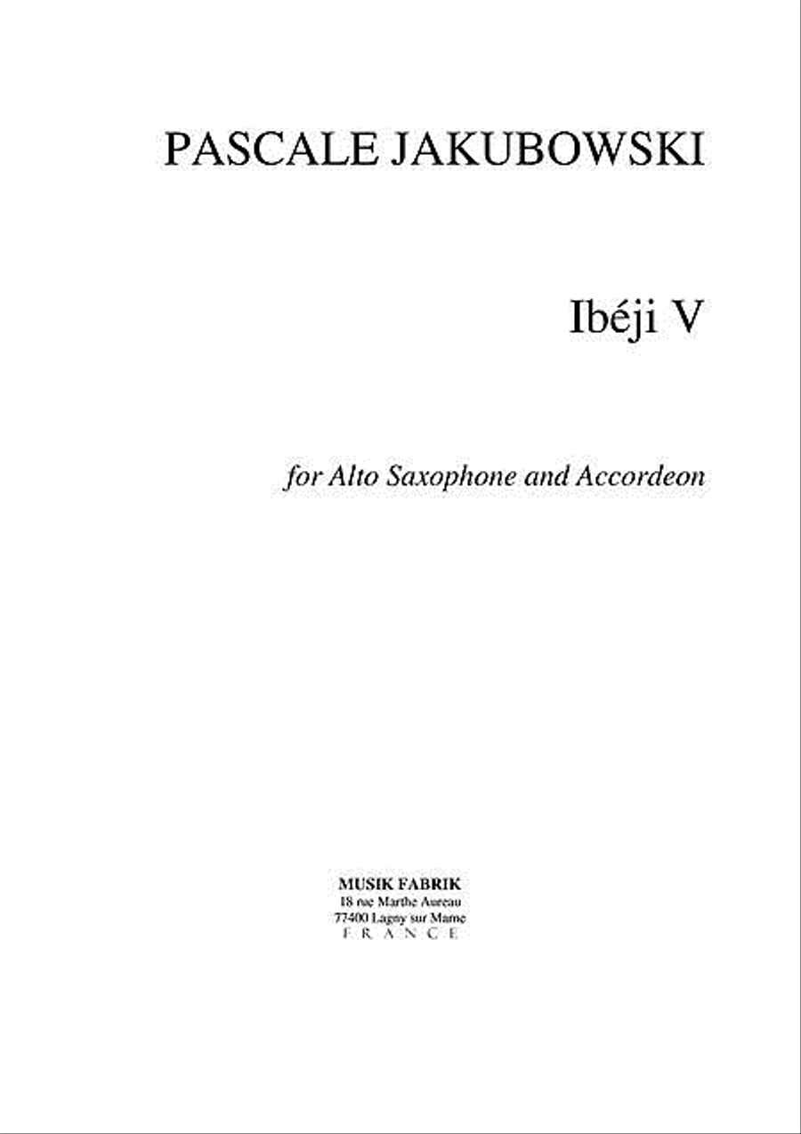 Ibeji V Ibeji V Alto Saxophone scores gallery preview page 1