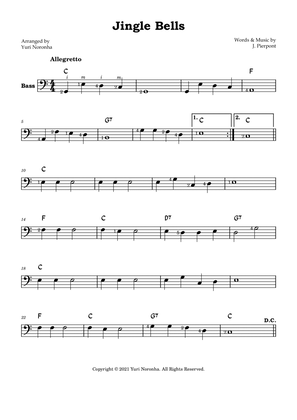 Jingle Bells - Melody for Bass in C