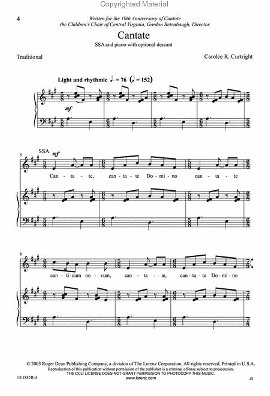 Cantate Cantate SSA scores gallery preview page 3