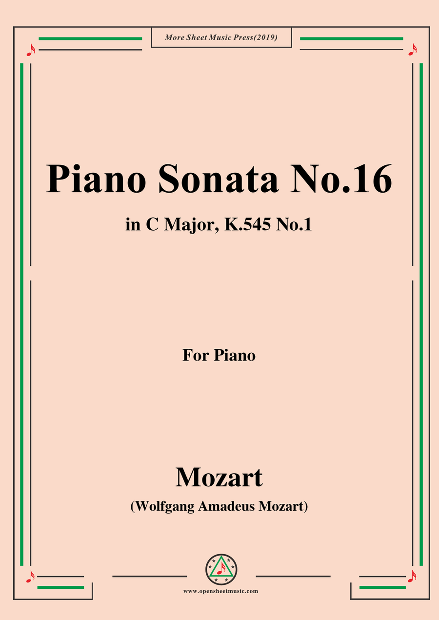 Mozart-Piano Sonata No.16 in C Major,K.545,No.1 Piano Solo scores gallery preview page 1