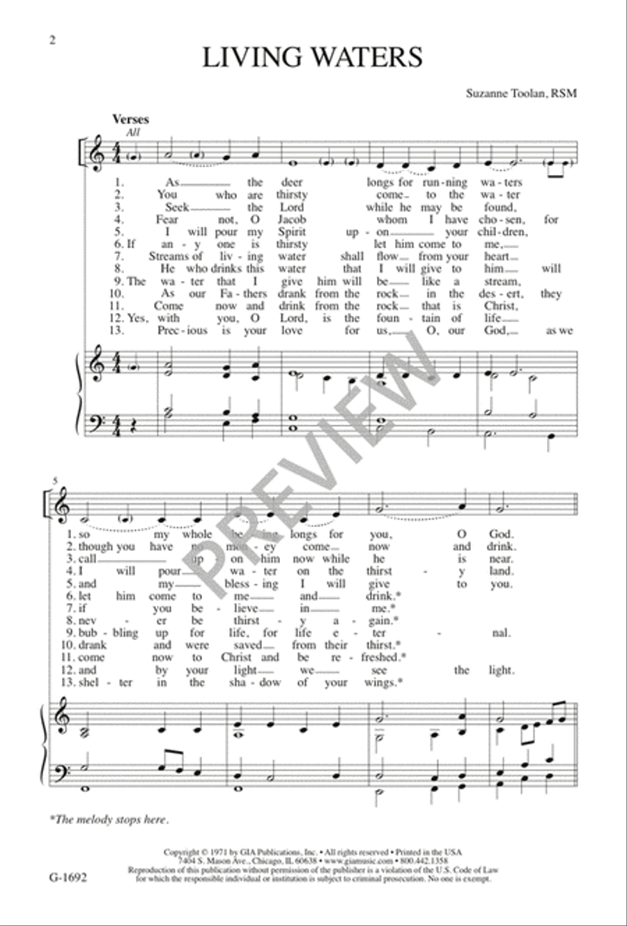 Living Waters - SATB edition 4-Part scores gallery preview page 3