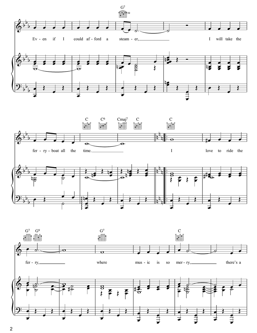 Ferryboat Serenade Ferryboat Serenade Piano, Vocal, Guitar scores gallery preview page 2